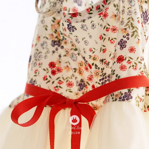 Arim Closet Lovely Flower Red Ribbon Baby Dress