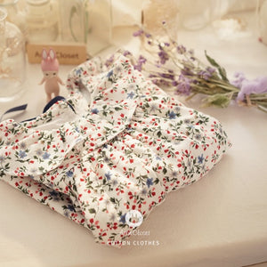Arim Closet Long Sleeve Baby Flower Cotton Dress