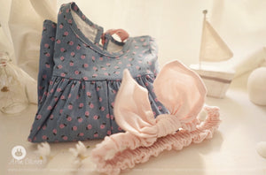Arim Closet Small Pink Flower Cotton Baby Dress